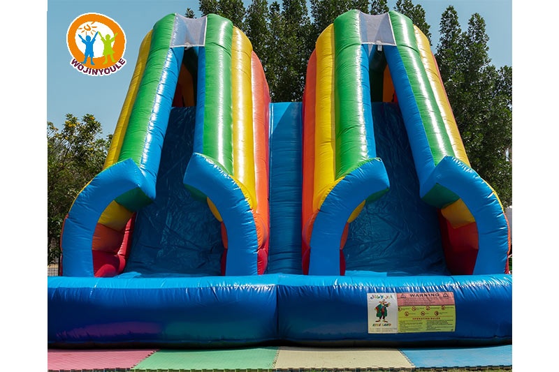 WW180 23ft Tall Rainbow Inflatable Water Slide with 2 Small Pool