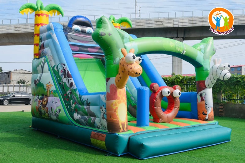 WB763 Safari Animals Park Fun City Inflatale Bouncer Slide