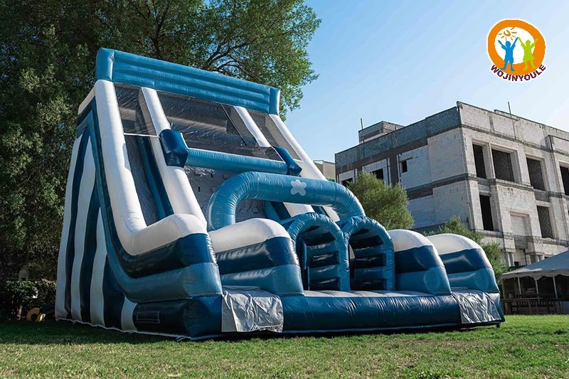 DS304 27ft Tall Climb Wall Dual Lane Inflatable Dry Slide