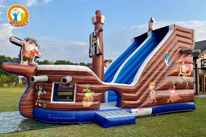 DS308 21ft Tall Pirate Ship Inflatable Dry Slide