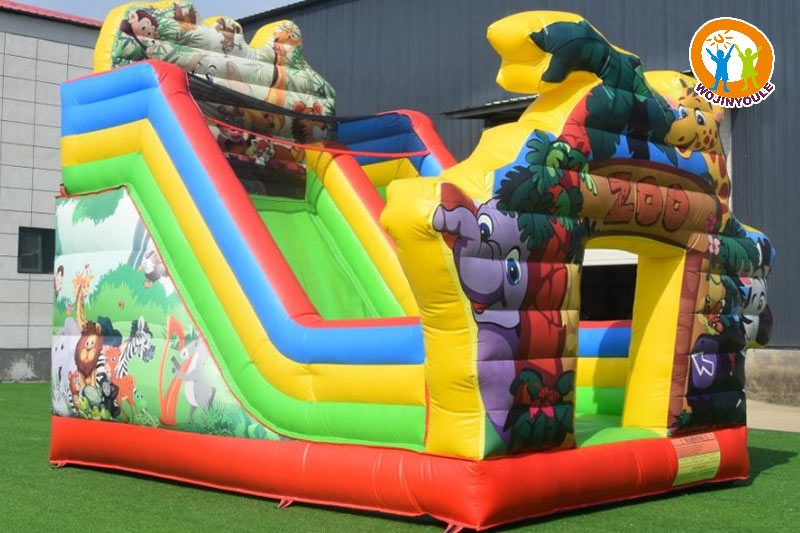 WB768 Zoo Animals Park Fun City Inflatale Castle Bouncer Slide