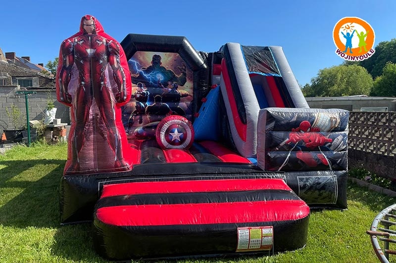 WB787 Super Heros Inflatable Combo Castle Bouncer Jumping Slide
