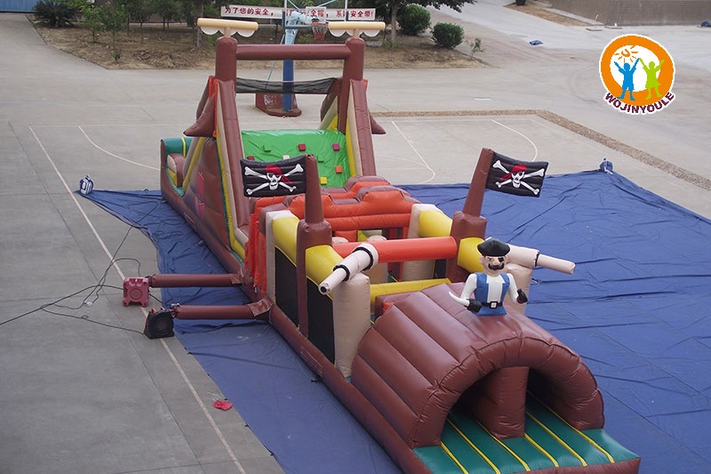 OC257 46ft Long Pirate Ship Inflatable Obstacle Course