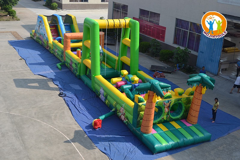 OC256 85ft Long Safari Theme Inflatable Obstacle Course