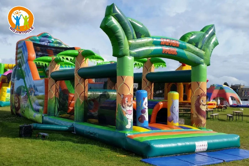 OC251 46ft Long Safari Theme Inflatable Obstacle Course