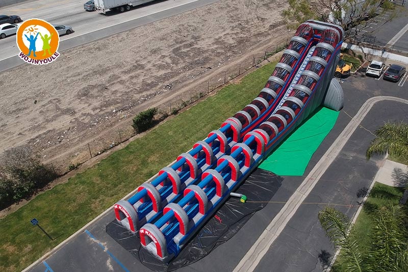 WW193 27ft Plunge Dual Lane Inflatable Water Slide with Slip N' Slide