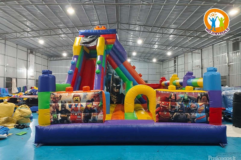 WB814 Lego Inflatable Dry Combo Jumping Castle Bouncer Slide