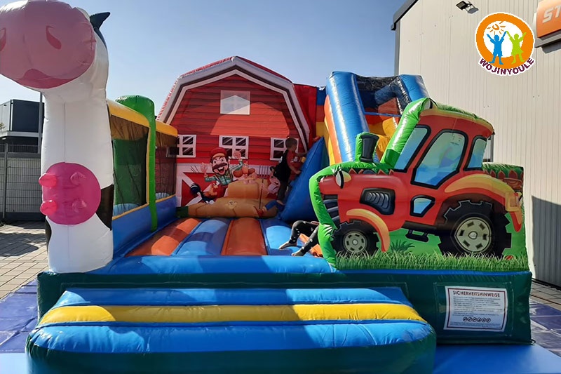 WB401 Farm Inflatable Dry Combo Bounce Slide Jumping Castle