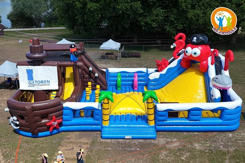 WB822 Paradise Octopus Park Fun City Inflatable Playground Jumping Slide