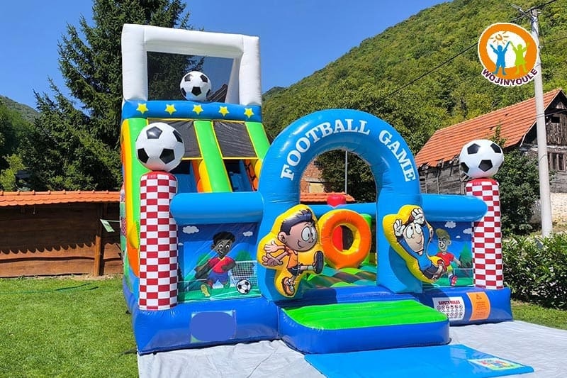 WB827 Football Jumping Castle Inflatable Combo with Bouncer Slide