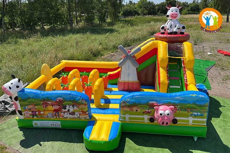 WB830 Farm Animals Jumping Castle Inflatable Combo with Bouncer Slide