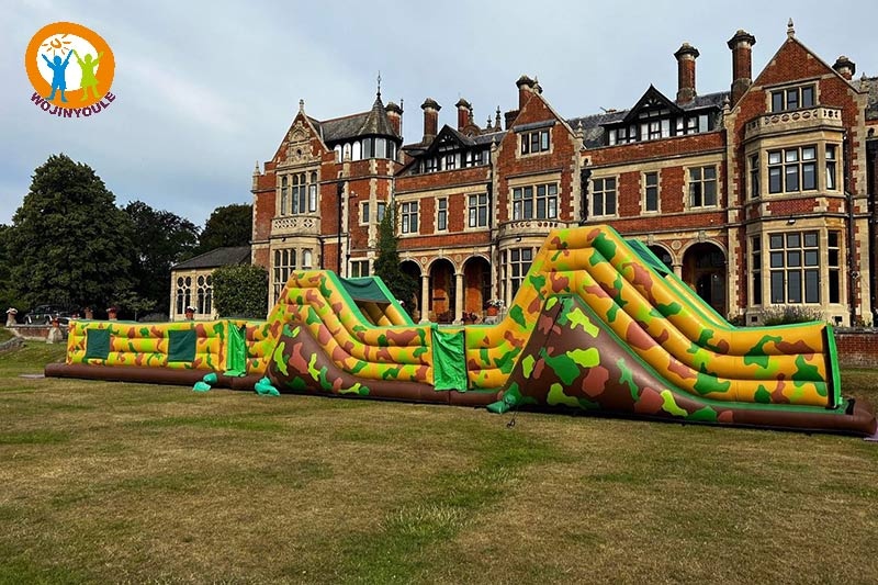 OC272 86Ft Army Assault Inflatable Obstacle Course Rock Climb